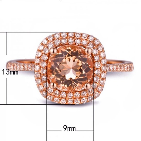 Luxury Wedding Rose Gold Plated Imitate Moissanite Ring for Women, VIP… - Picture 5 of 5